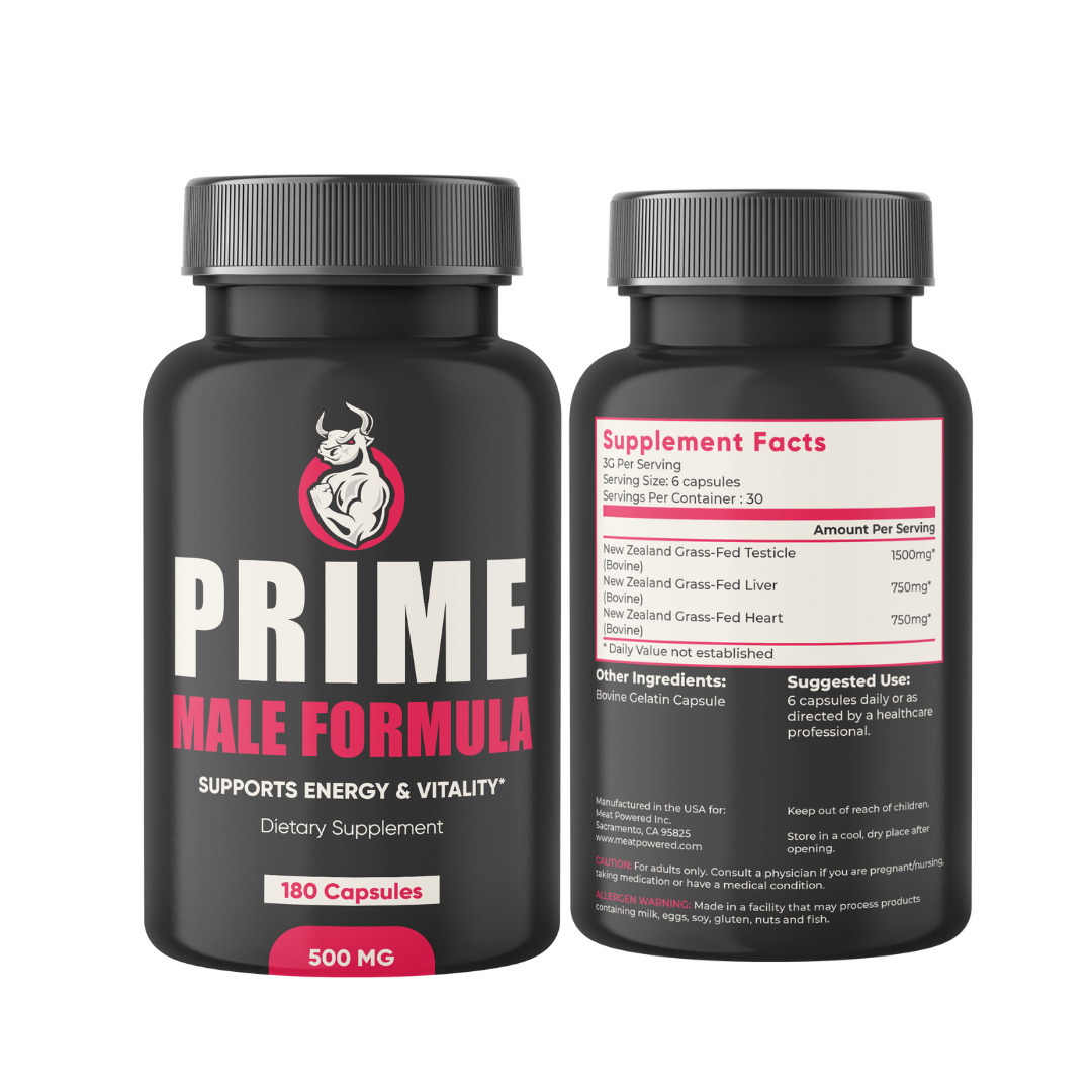 PRIME MALE FORMULA with Grass Fed Beef Organs